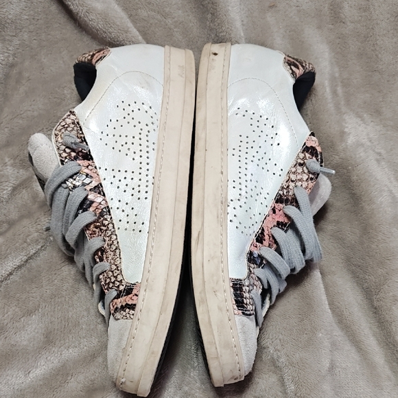 P448 Snake Skin Sneakers in Pink pearlescent leather Gray and Pink Sneakers size - Picture 6 of 11